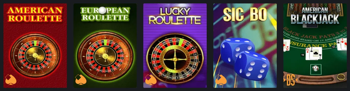 Royal Reels16 Casino table games